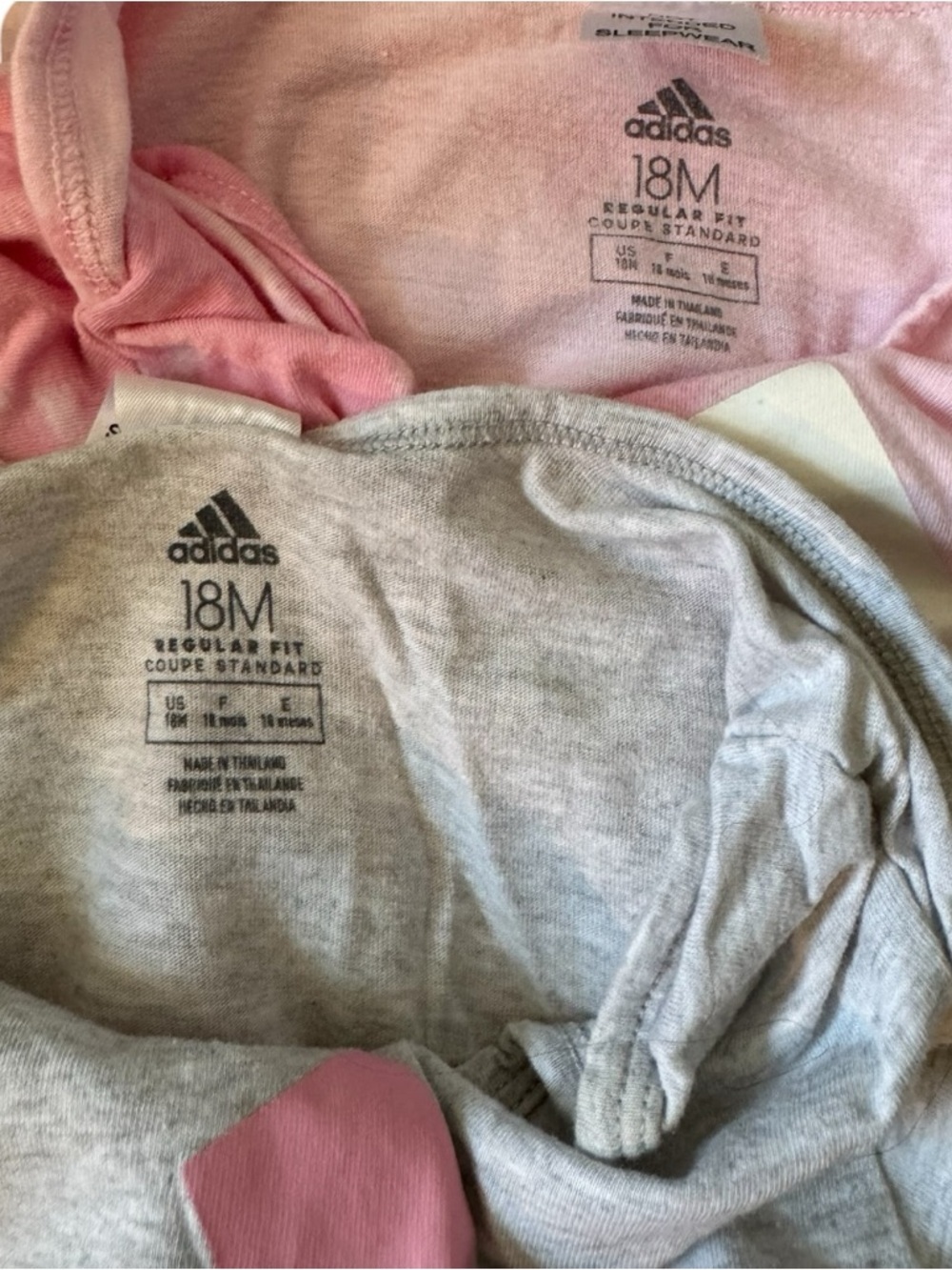 adidas Kids One-Piece Rompers in Gray & Pink Tie-Dye - Picture 5 of 5